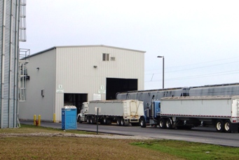 The Receiving Building can accept deliveries by truck or by train.
