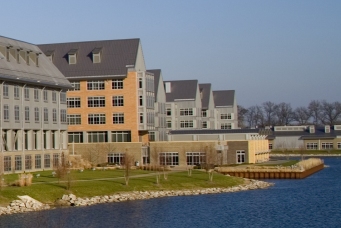 view of Visteon Village along the waterfront